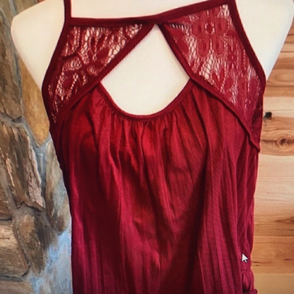 No Boundaries wine red sexy tank top